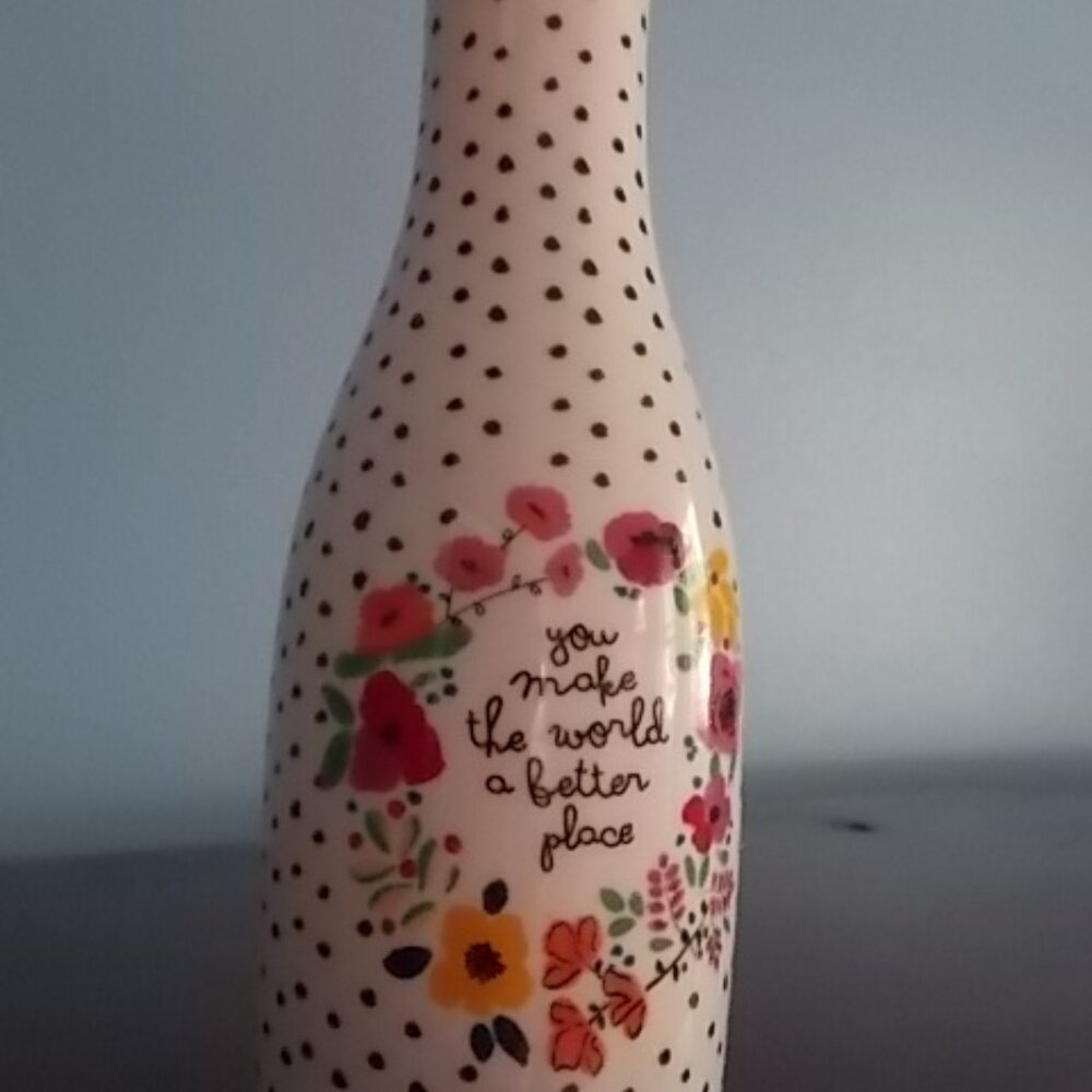 Vase, Bud Vase, You Made The World A Better Place, Ceramic, Vintage